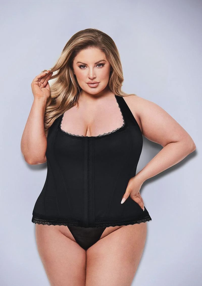 Bustier, Color: Black, Size: 1X/2X