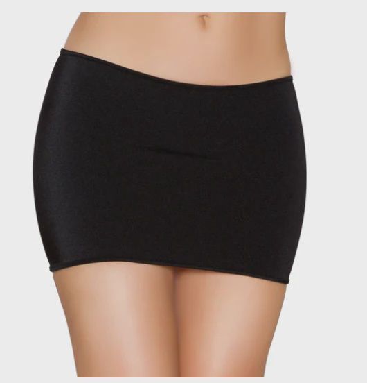 Lycra Mini Skirt - O/S, Color: Black