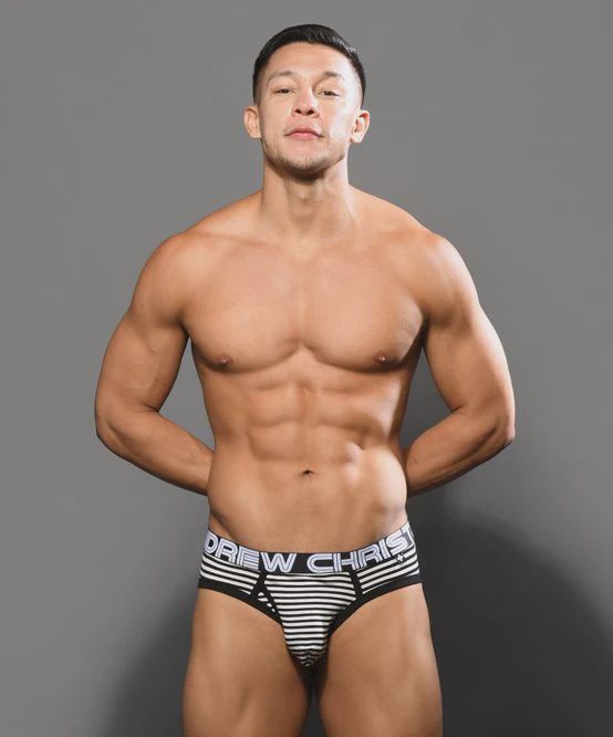 Fly Stripe Brief w/ ALMOST NAKED, Color: Black, Size: Small