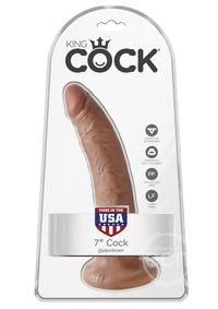 King Cock Dildo 7in, Color: Caramel