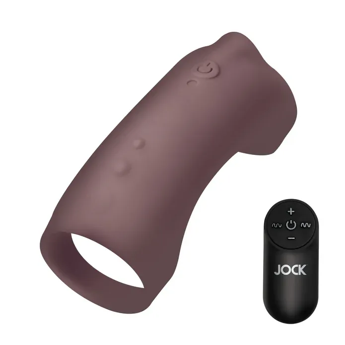 JOCK Vibrating Silicone Penis Sleeve, Color: Dark