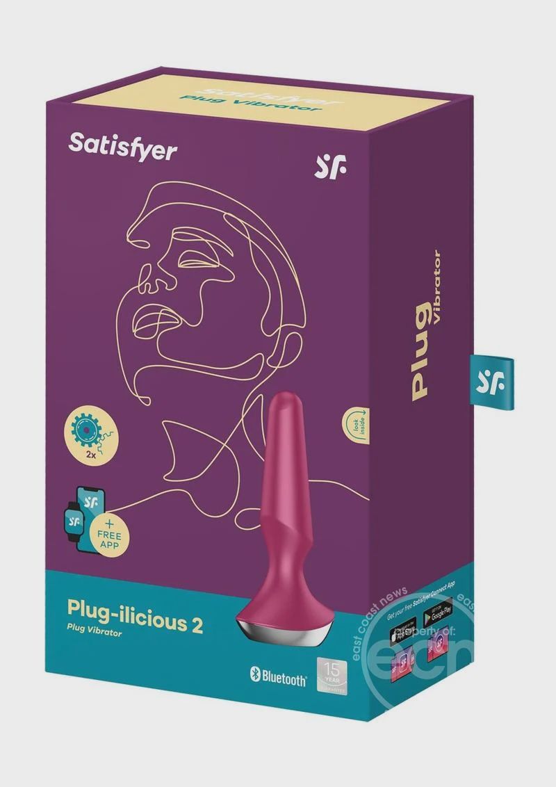 Satisfyer Plug-ilicious 2 Silicone Vibrating Anal Plug, Color: Berry