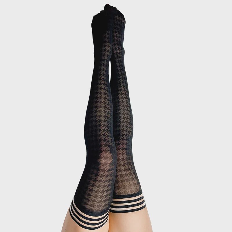 Kixies Houndstooth Thigh High