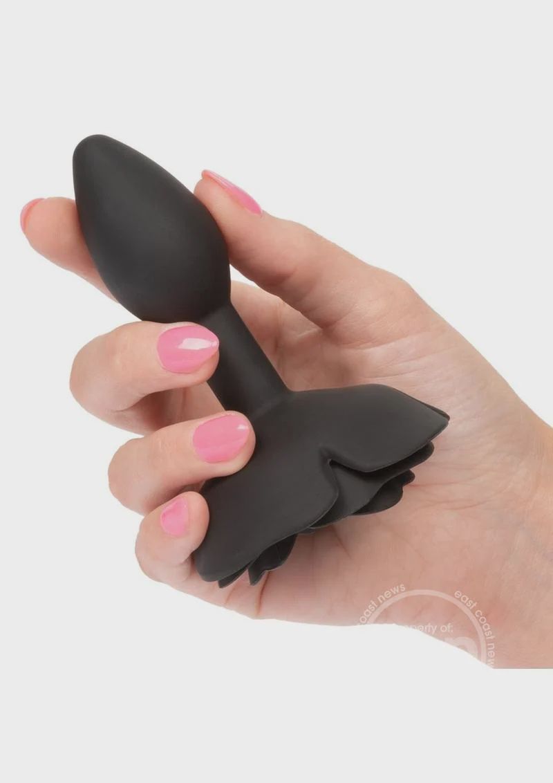 Forbidden Rose Silicone Anal Plug - Black
