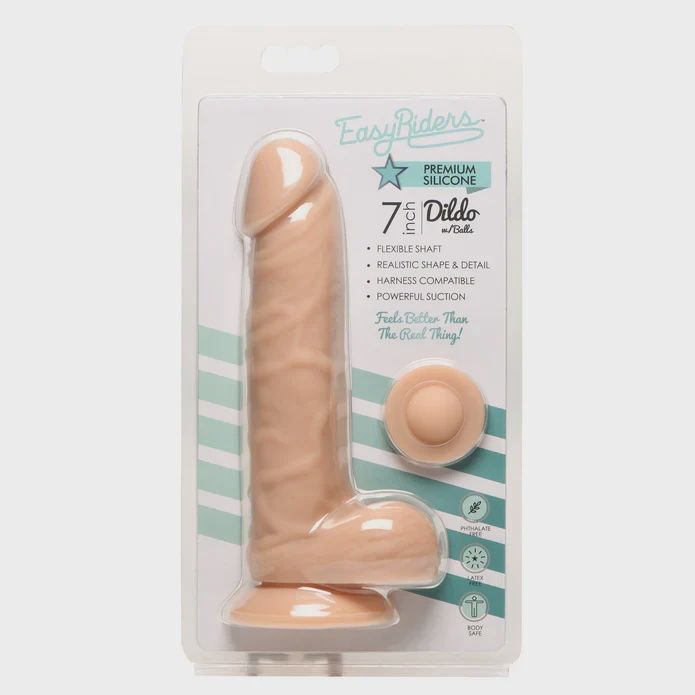 Easy Riders 7" Silicone Dildo with Balls