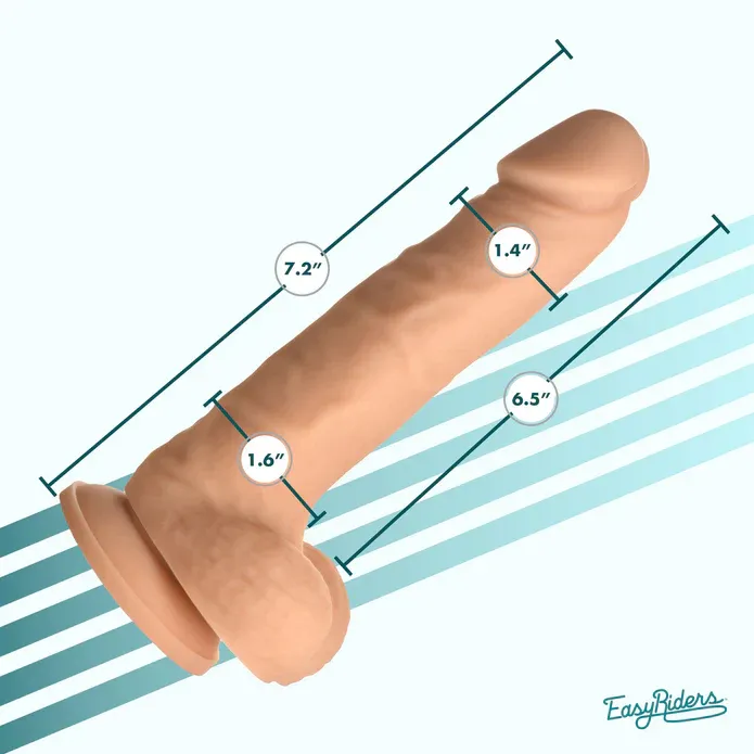 Easy Riders 7" Silicone Dildo with Balls