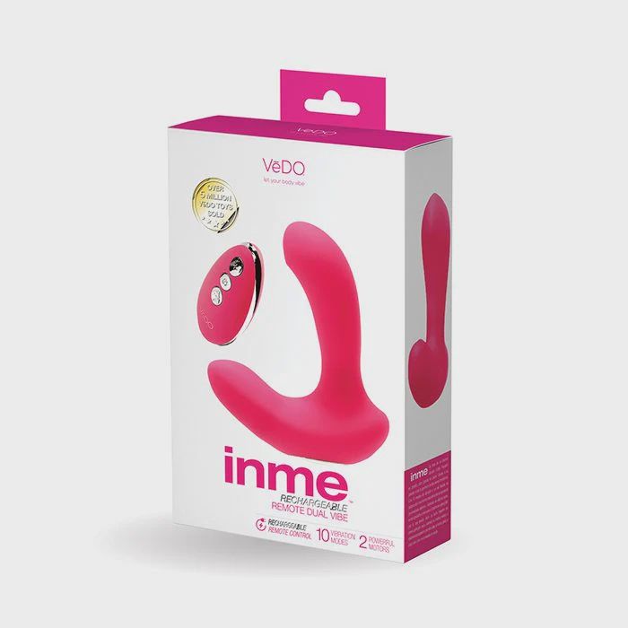 VeDO Inme Rechargeable Dual Vibe w/Remote Control, Color: Pink