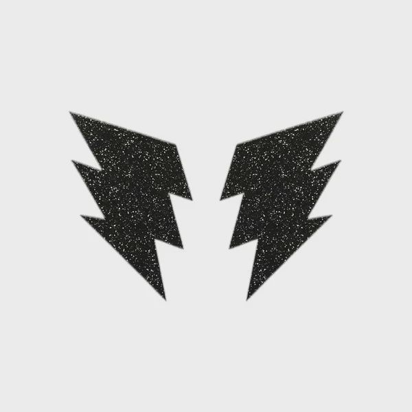 Glitter Lightning Bolt Pasties, Color: Brilliant Black