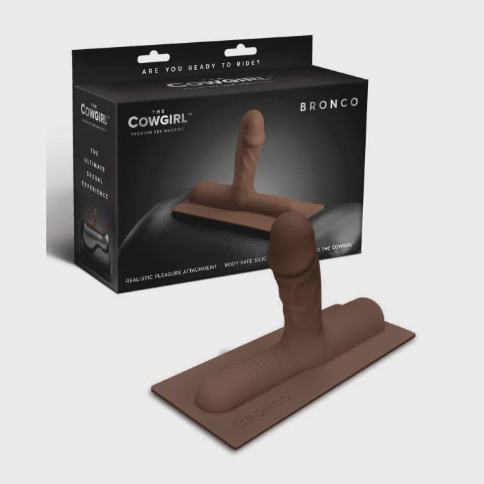 The Cowgirl Bronco Silicone Attachment, Color: Chocolate