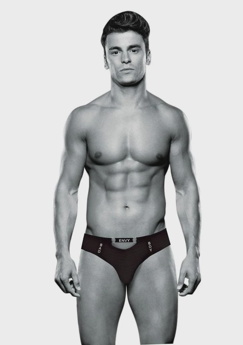 ENVY BAD BOY THONG, Color: Black, Size: S/M