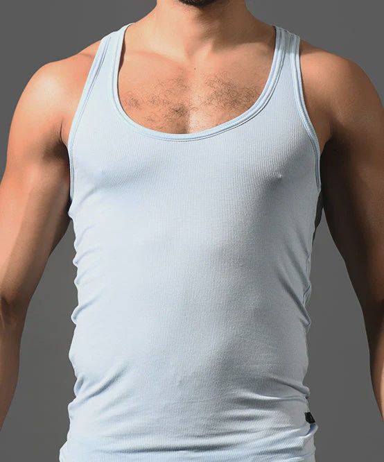 Racer Back Beater Tank, Color: light-blue, Size: small