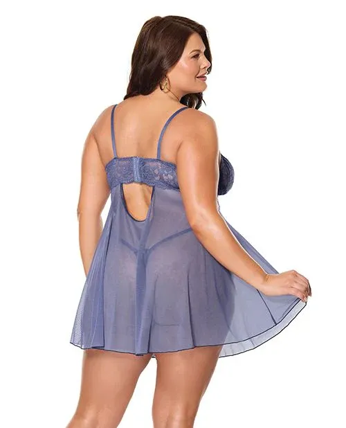 Twilight Fever Lace &amp; Mesh Babydoll w/G-String