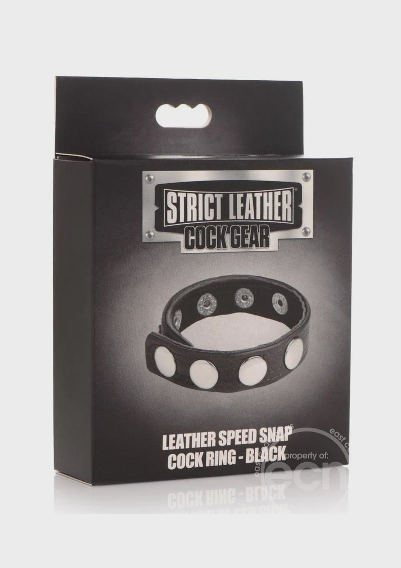 Cock Gear Leather Speed Snap Cock Ring, Color: Black