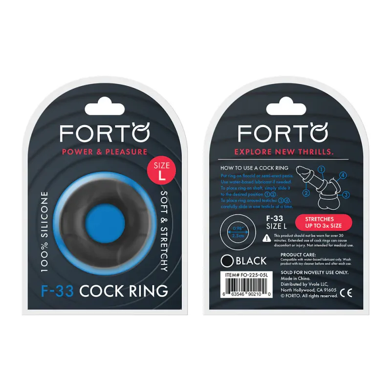 F-33: 100% Liquid Silicone C-Ring Black