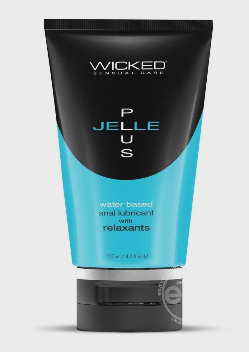 Wicked Jelle Plus Water Based Anal Lubricant with Relaxants, Size: 4oz