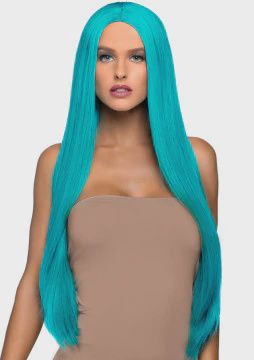 33 Inch Long Straight Center Part Wig