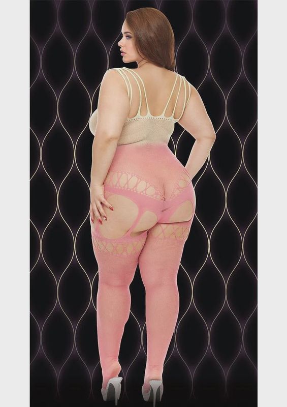 PINK MIRAGE SUSPENDER BODYSTOCKING