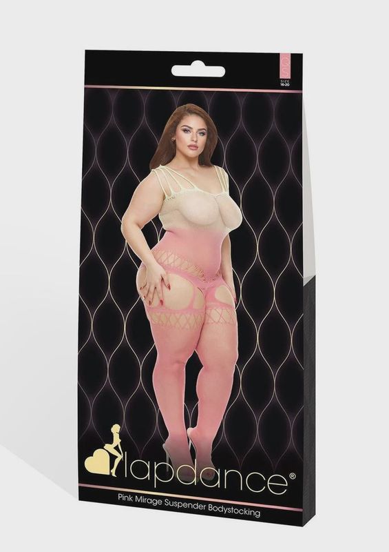 PINK MIRAGE SUSPENDER BODYSTOCKING