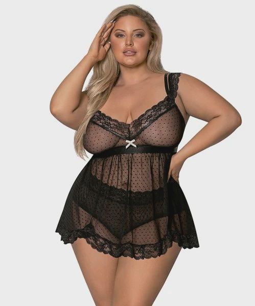 Baby Doll &amp; Panty Set - Black, Size: 1-3X
