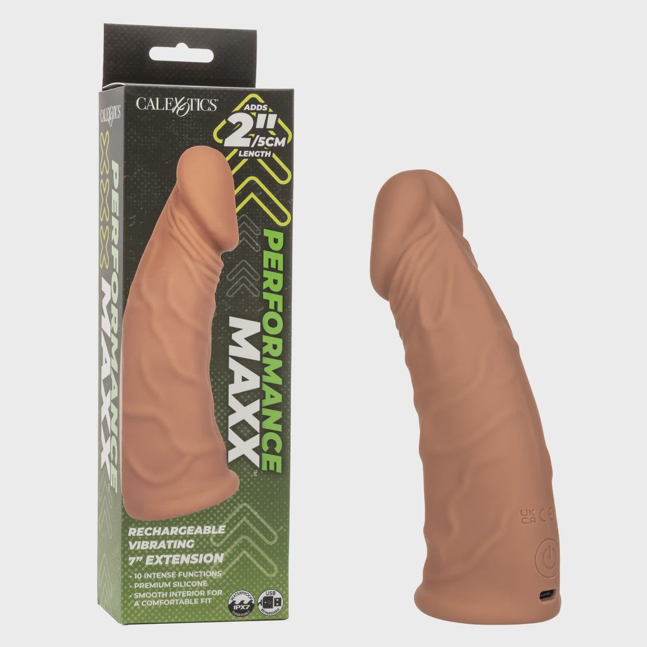 Performance Maxx™ Rechargeable Vibrating Extension 7", Color: Black