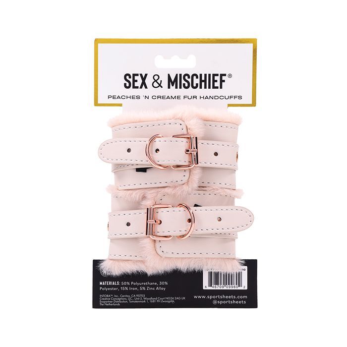 Sex &amp; Mischief Peaches 'n CreaMe Fur Handcuffs