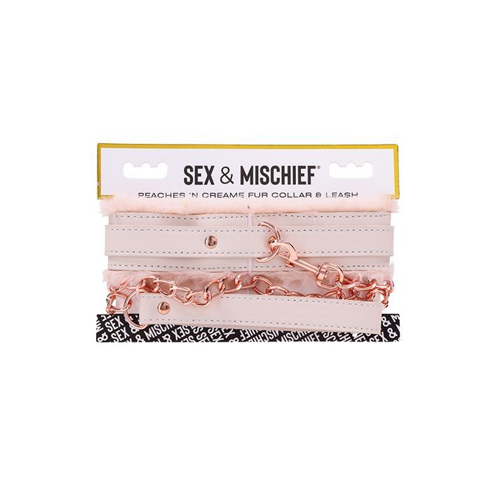 Sex &amp; Mischief Peaches 'n CreaMe Fur Collar &amp; Leash
