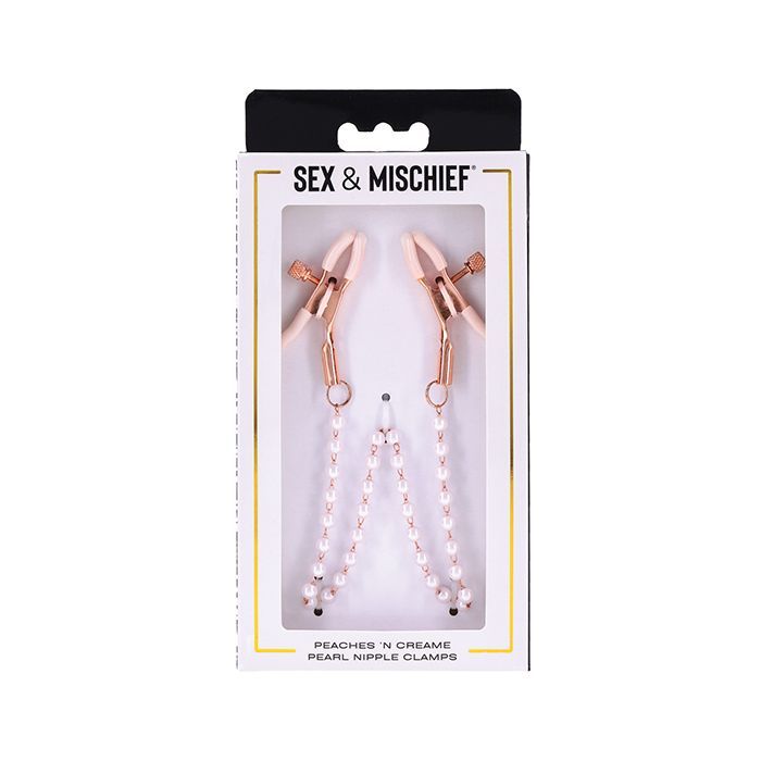 Sex &amp; Mischief Peaches 'n CreaMe Pearl Nipple Clamps