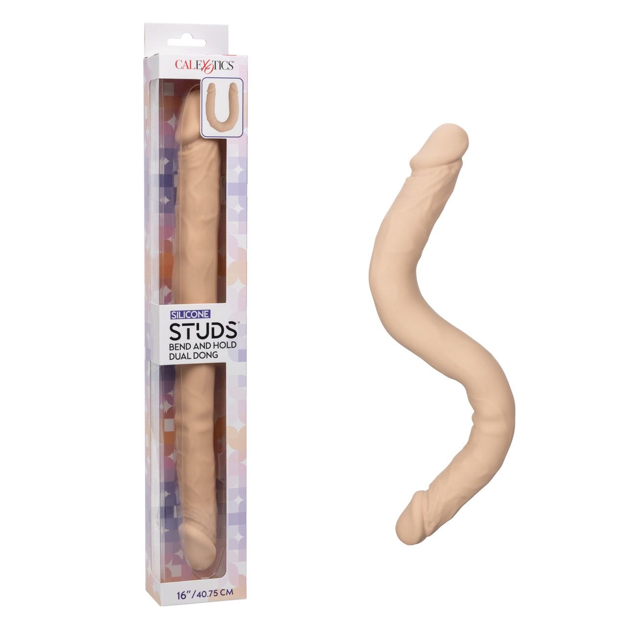 Silicone Studs® Bend and Hold Dual Dong 16"/40.75 cm