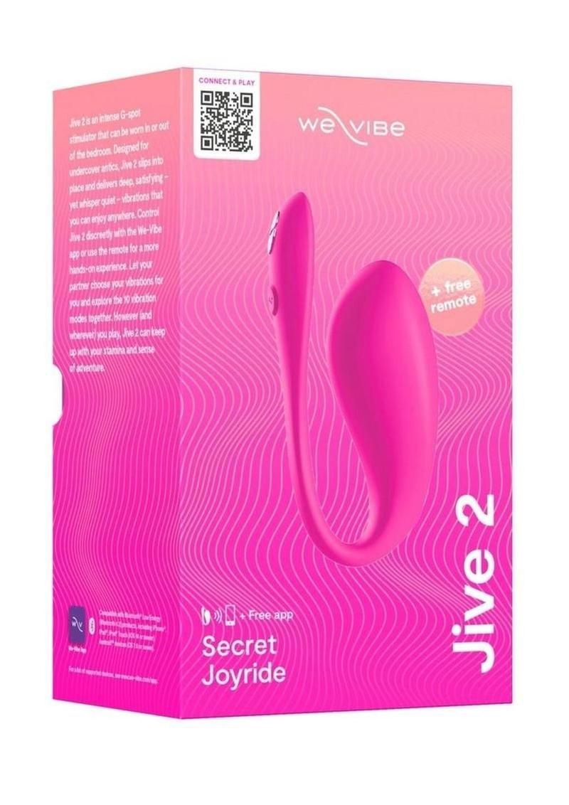 We-Vibe Jive 2 Silicone Rechargeable Wearable G-Spot Vibrator with Remote Control, Color: Electric Pink