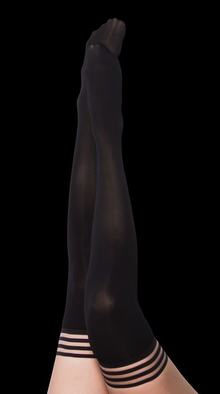 Danielle: Back in Black Thigh Highs. Petite to Plus Size