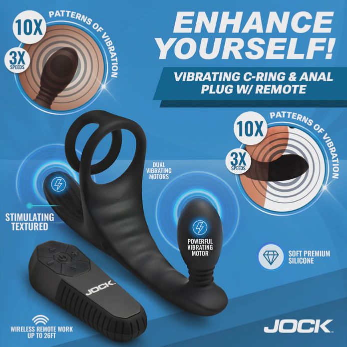 Triple Rush Vibrating C-Ring &amp; Anal Plug w/ Remote
