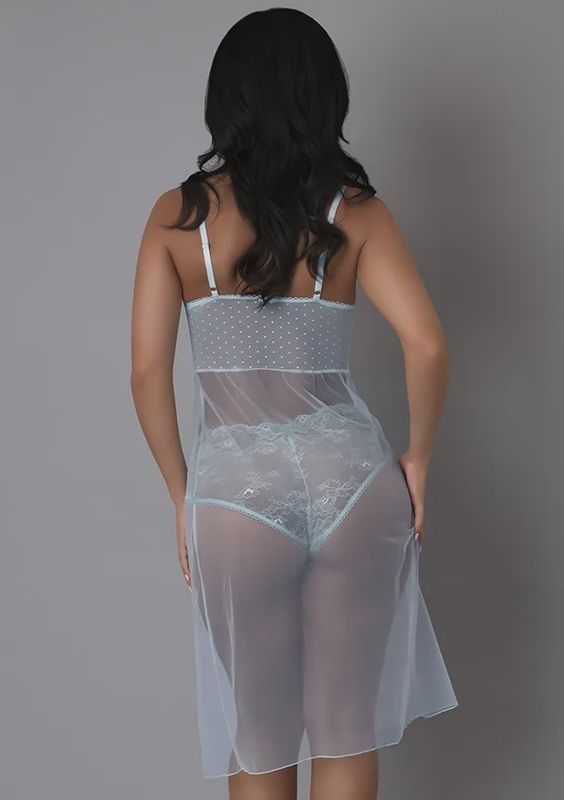 Blue Sky Long Chemise &amp; Boy Short Panty