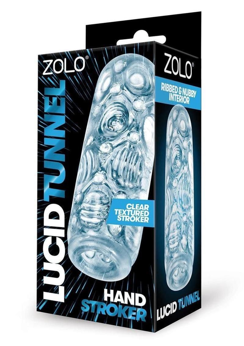 Zolo Hand Stroker - Clear, Style: Lucid Tunnel