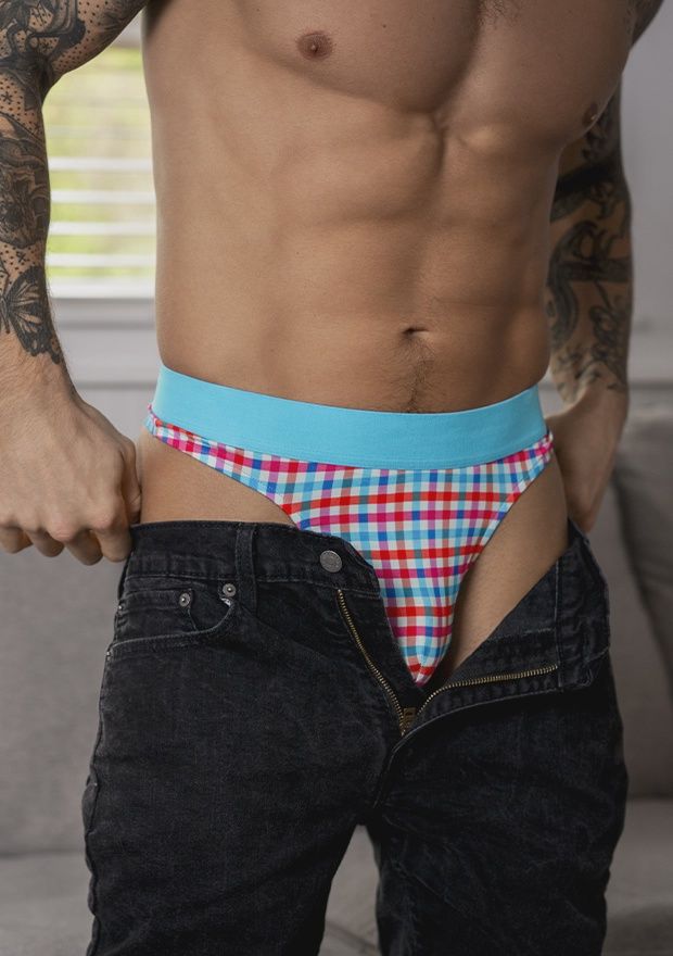 So Comfy Gingham Thong