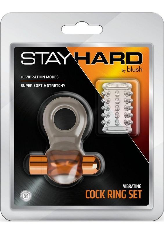 Stay Hard - Vibrating Cock Ring Set with Sleeve