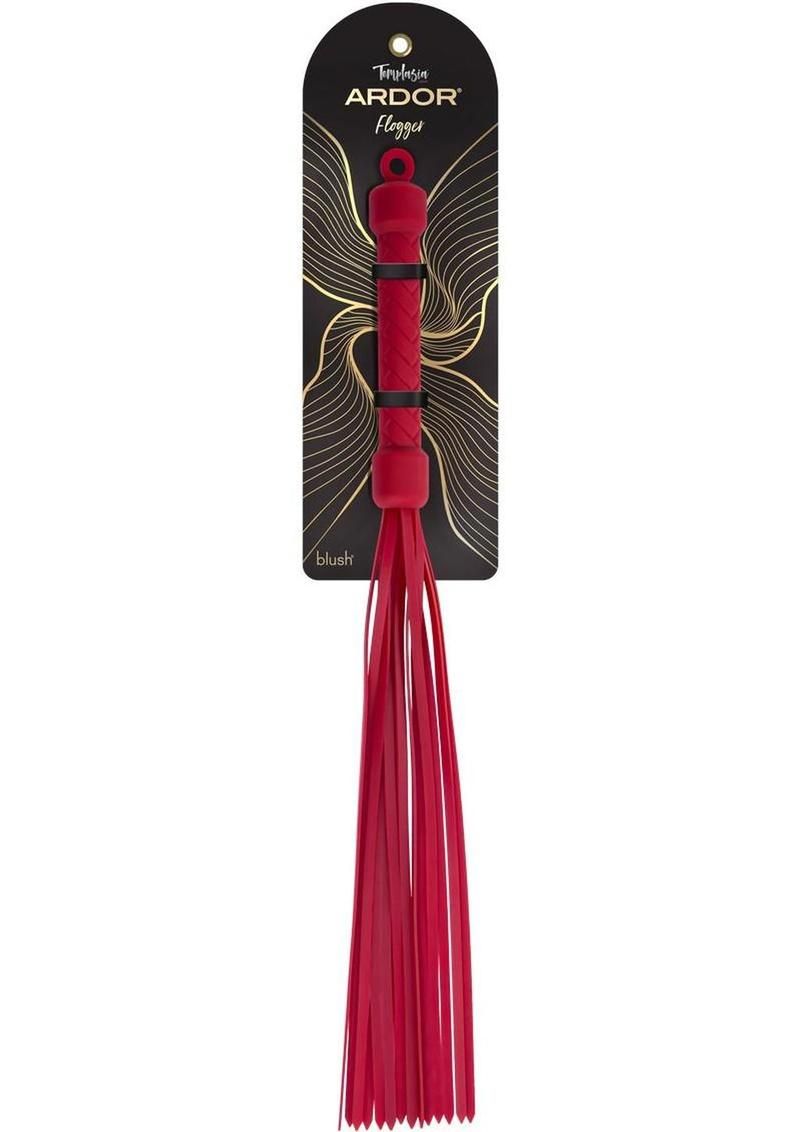 Temptasia Ardor Silicone Flogger, Color: Red