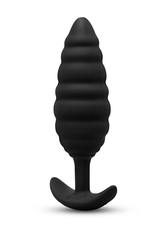 B-Vibe Twist Texture Silicone Plug - Black