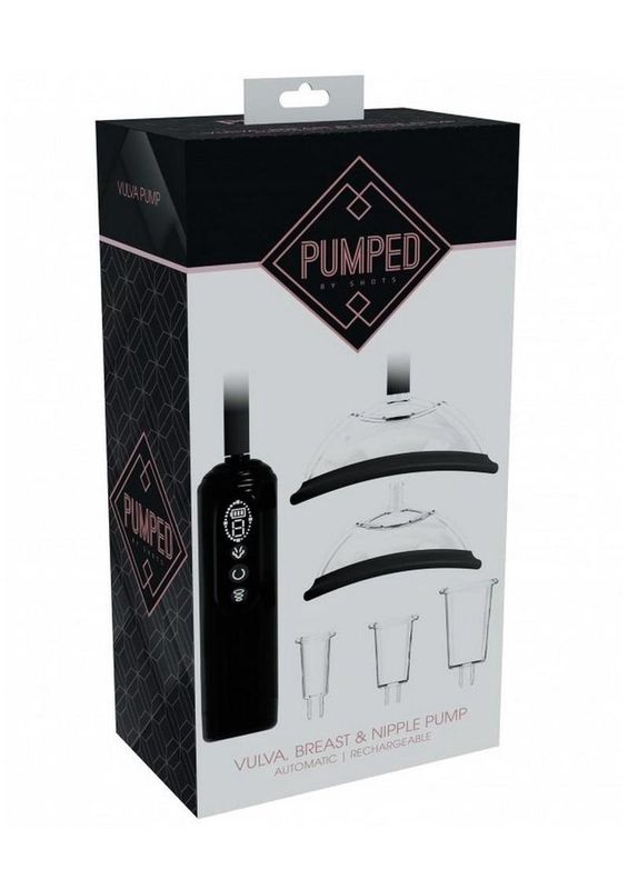 Pumped Automatic Rechargeable Vagina, Breast and Nipple Pump - Black