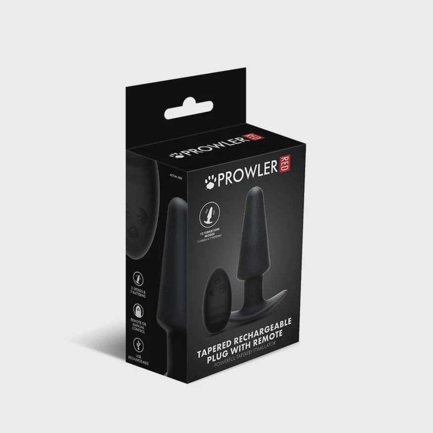 Prowler RED Tapered Rechargeable Plug with Remote