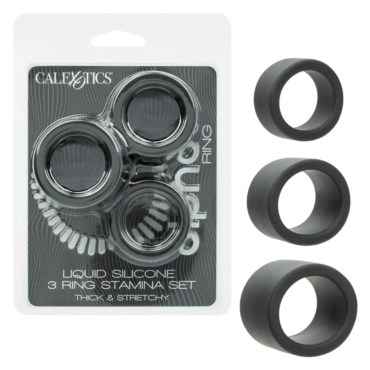 Alpha™ Liquid Silicone 3 Ring Stamina Set