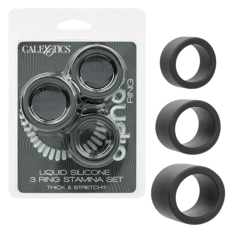 Alpha™ Liquid Silicone 3 Ring Stamina Set