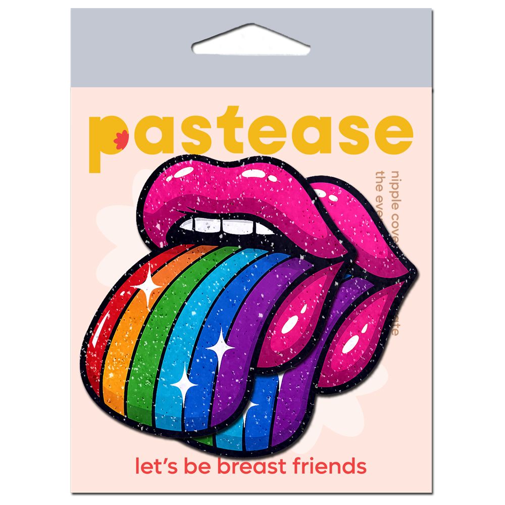 Pastease Taste The Rainbow Sparkling Tongue Out Breast Covers