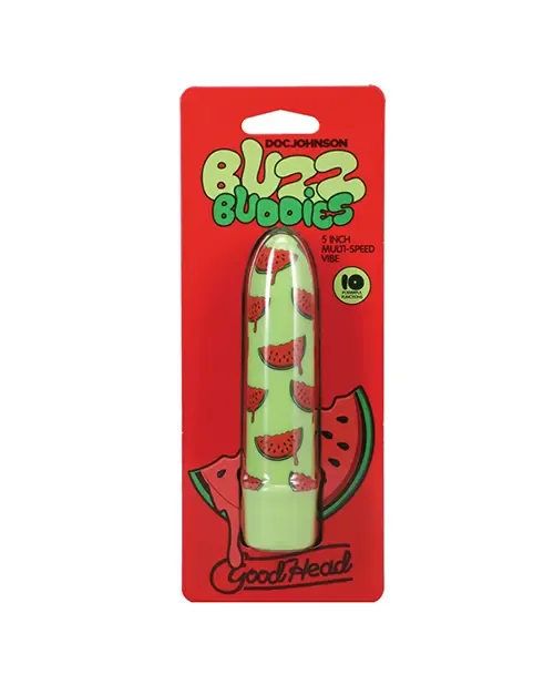 GoodHead Buzz Buddies 5" Multi-Speed Vibe, Design: Watermelon