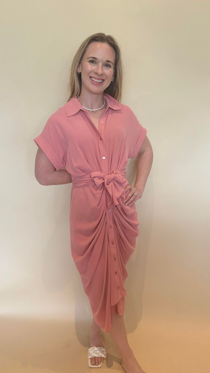 MIDI ROUCHED FRONT TIE