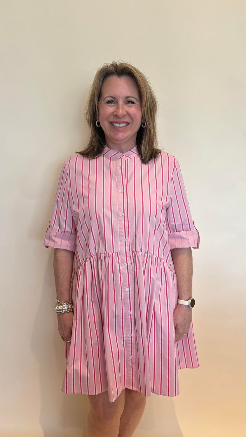 STRIPED BUTTON UP DR