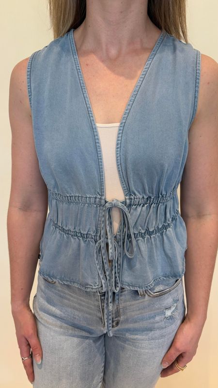 CINCHED TIE FRONT VEST