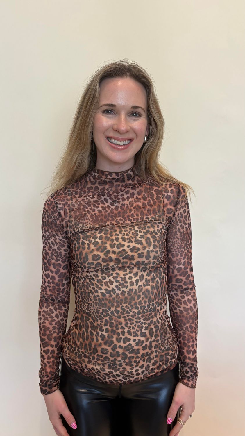 SHEER LEOPARD TOP