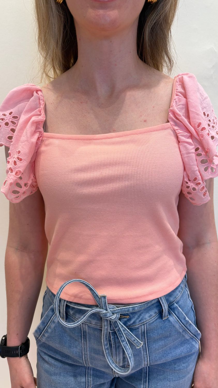 RUFFLE SLV CROP