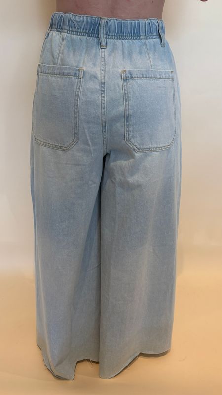 DENIM WIDE LEG DRAWSTRING