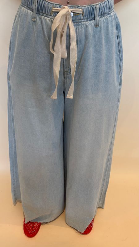 DENIM WIDE LEG DRAWSTRING
